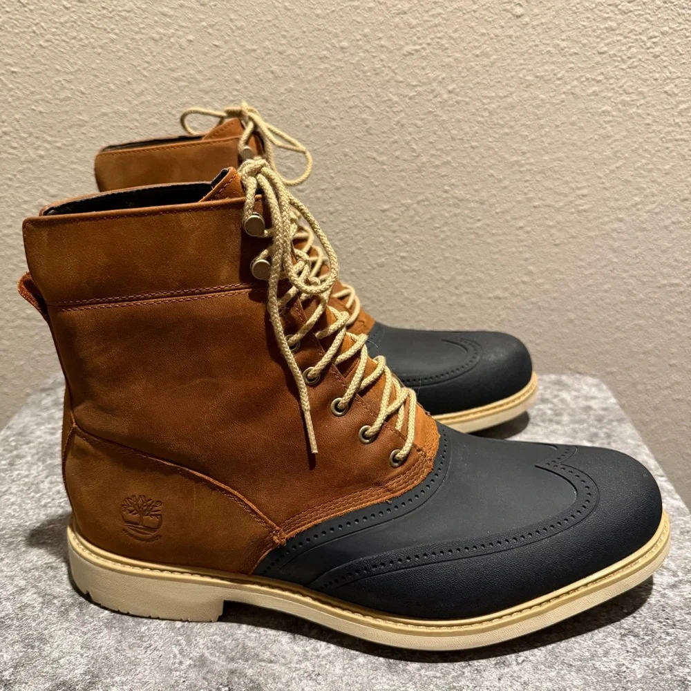 Timberland Men’s Stormduck Waterproof Leather Lace Up Wingtip Boots Size 11